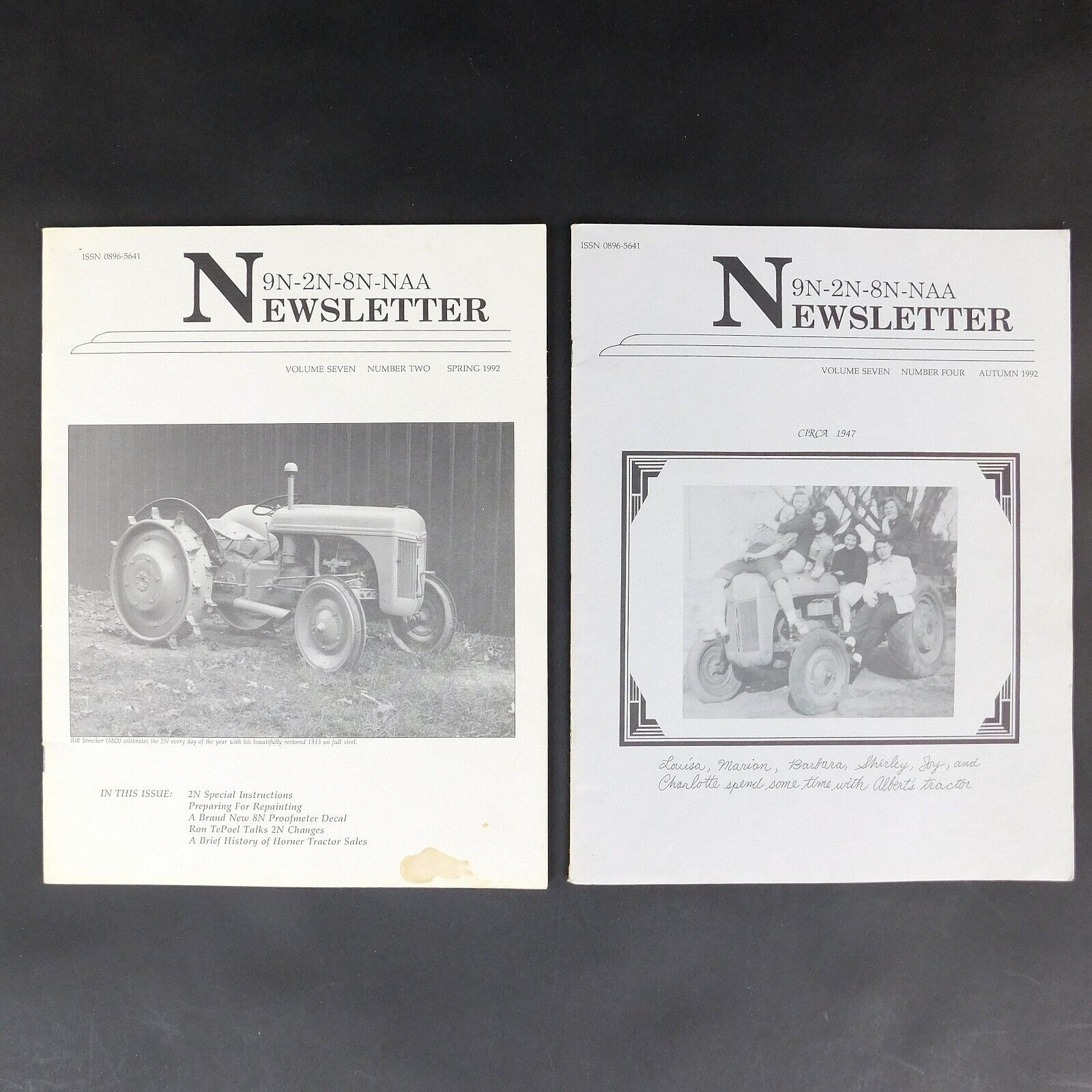 9N 2N 8N NAA Ford Tractor Newsletter Magazine 1992 Lot-2 Spring Autumn issues