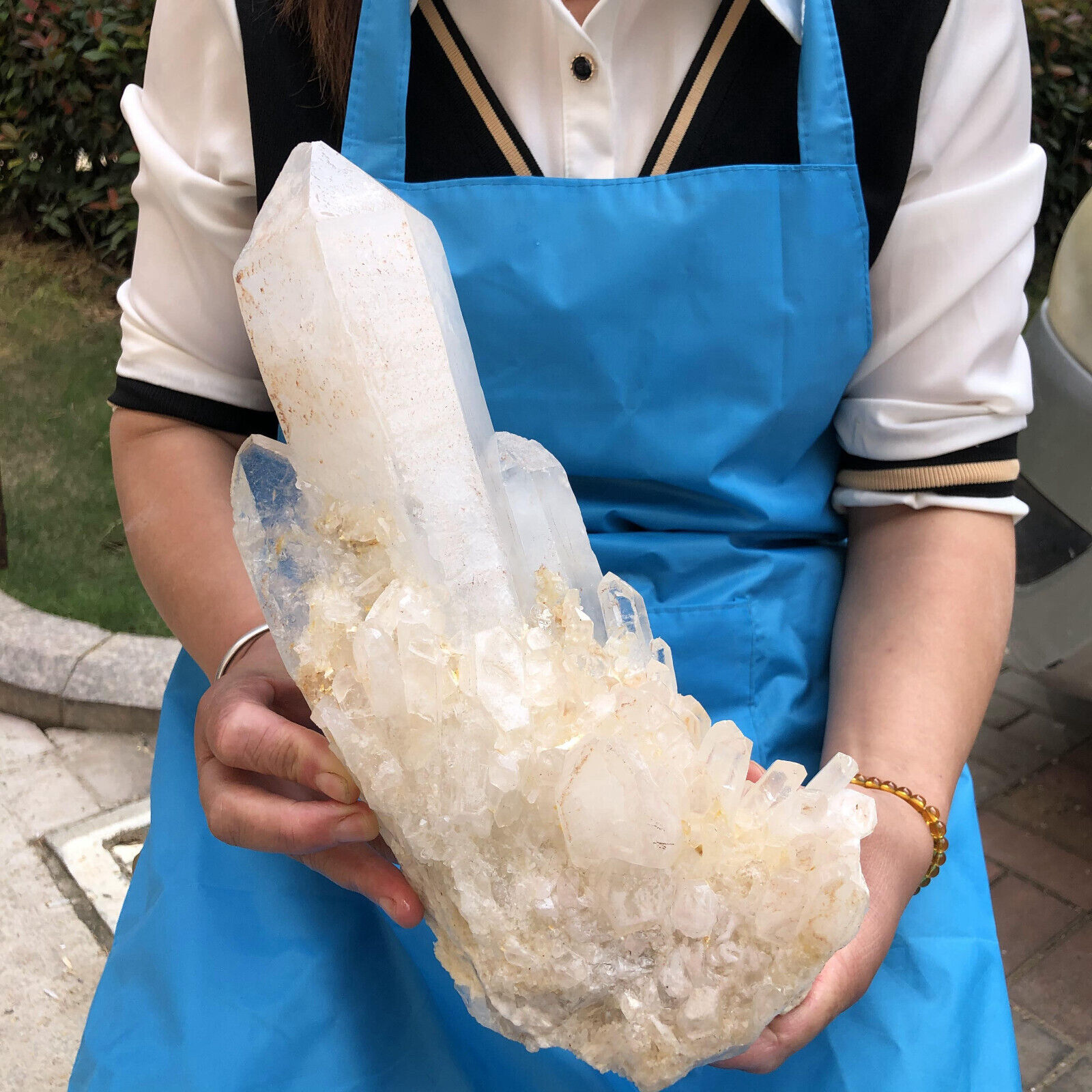 8.14 Natural rare white water crystal cluster backbone mineral specimen