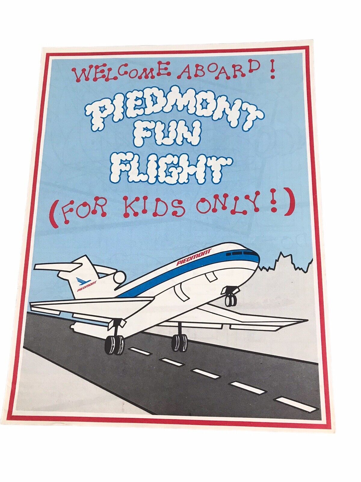 Vintage PIEDMONT AIRLINES Children's Coloring and Activity Book NOS Unused