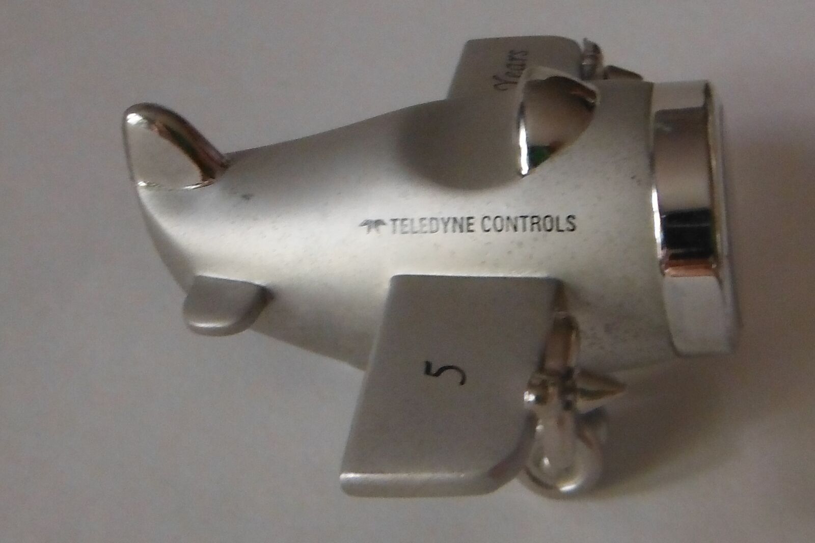 ^Airplane Novelty Miniature Clock Teledyne Controls 5 Years