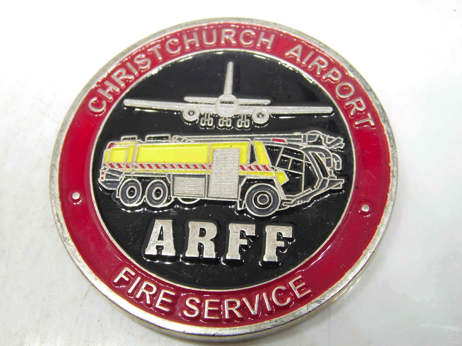 ARFF CHRISTCHURCH AIRPORT FIRE SERVICE CHALLENGE COIN