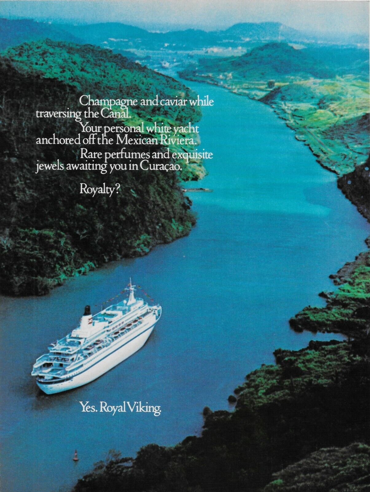 1984 Royal Viking Cruise Lines Canal Mexican Riviera Curacao Vintage Print Ad
