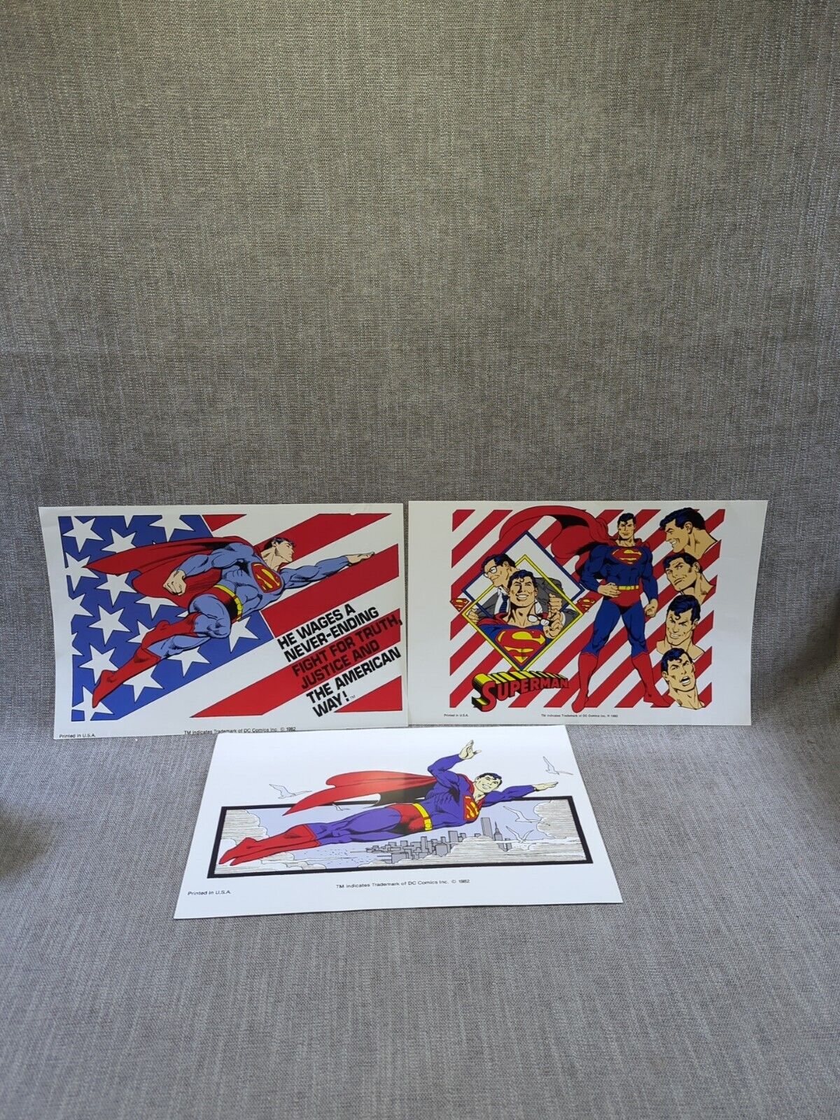 Superman 1982 & 1983 DC Comics Lot Of 3 Poster Model Sheets Printed Alex Toth