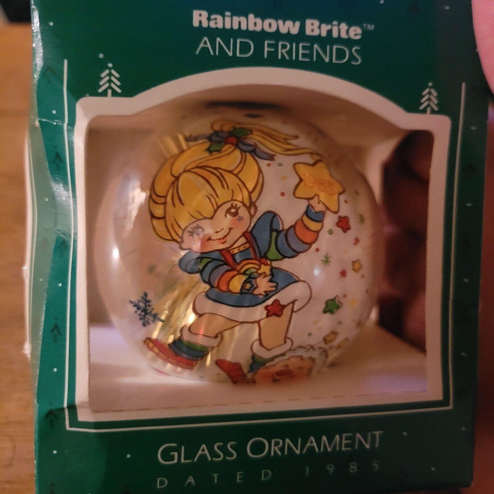VINTAGE 1985 Hallmark Keepsake Rainbow Brite and Friends Glass Ornament 