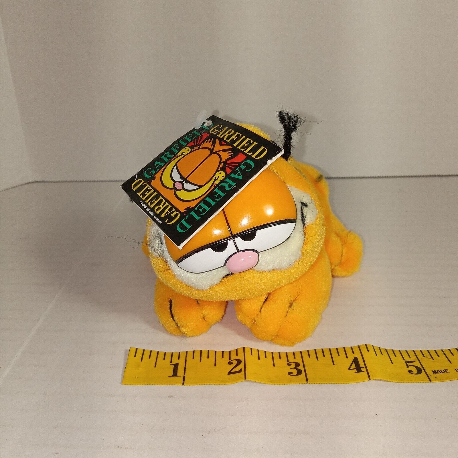 Vintage Garfield Plush Cat Pouncing 1978 PAWS Fine Toy Co Cute Enough For Me