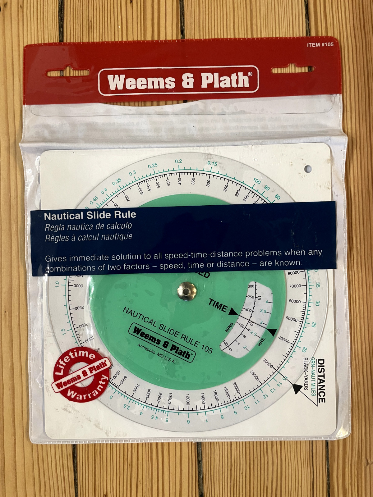 Weems & Plath Nautical Slide Rule 105 Marine Maritime Navigation Speed Time D...