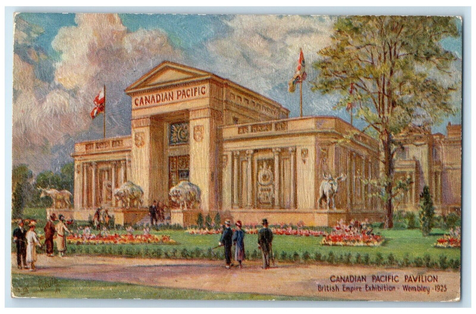 1925 Canadian Pacific Pavilion British Exhibition Canada Embossed Postcard