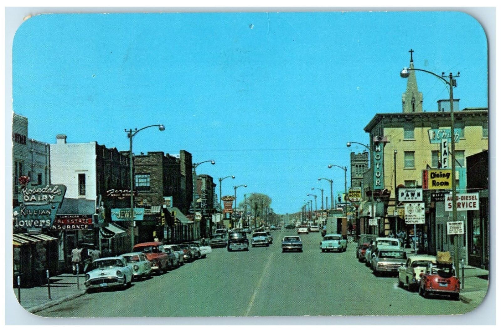 1970 3rd Street And Business District Looking North Laramie Wyoming WY Postcard