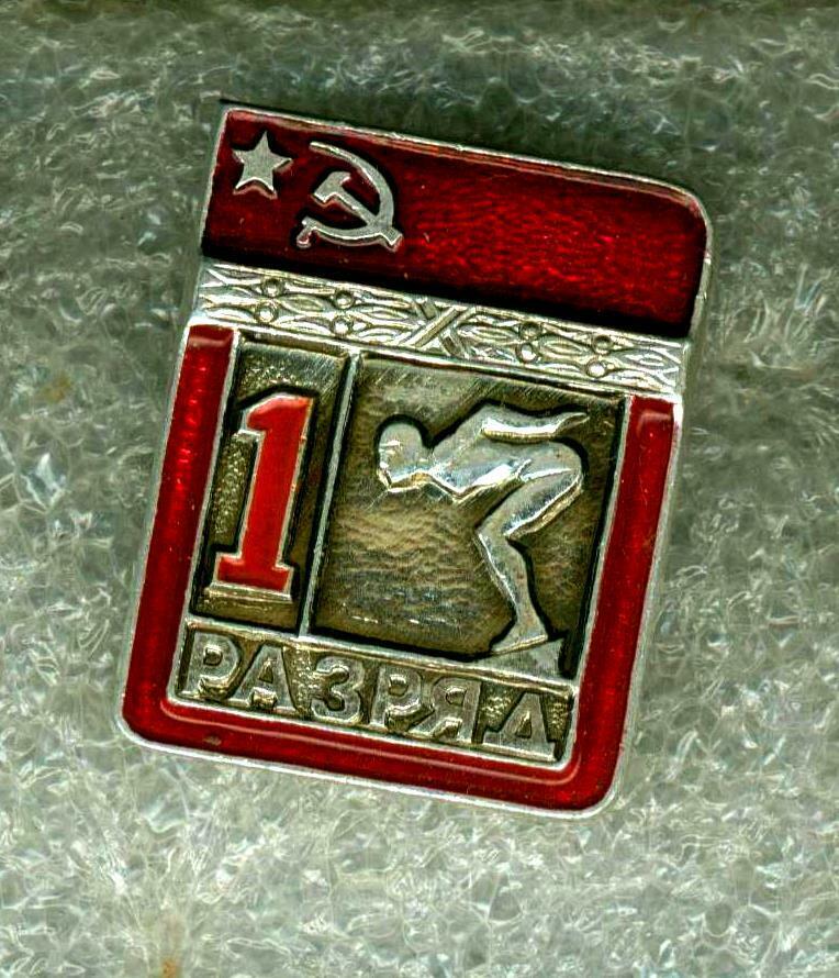 VINTAGE 1 st LEVEL OFFICIAL BADGE USSR CCCP SWIMMING WATERSPORT PINBACK. 