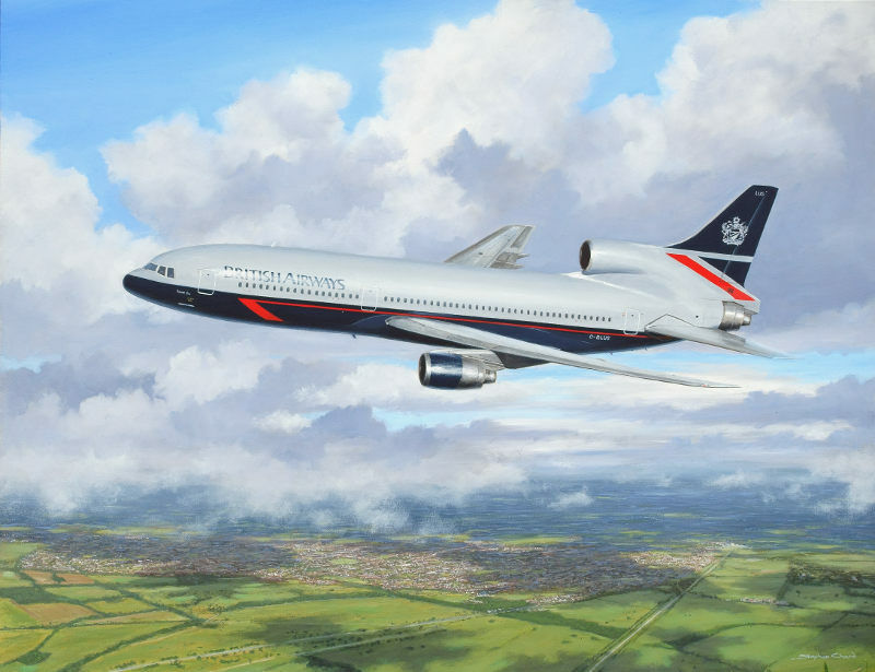 Lockheed TriStar British Airways Heathrow Airliner Plane Painting Art Print
