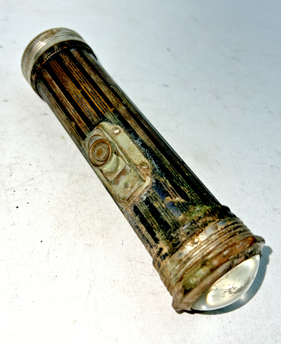 Antique 1920s Everready Brass Case Flashlight - Case No. 2604