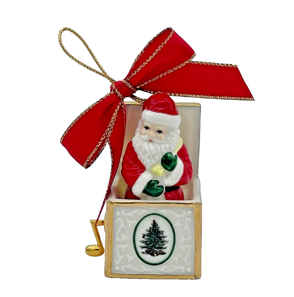 Vintage Spode Ornament Santa Jack in the Box Original Box Christmas 3.5 in-A23