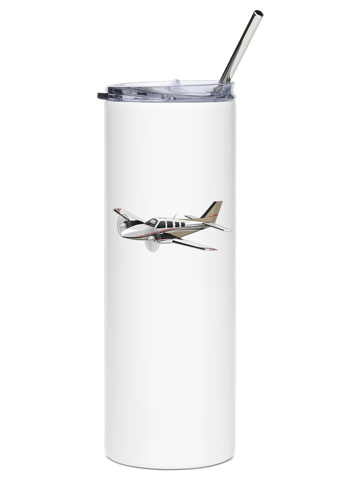 Beechcraft Baron G58 Stainless Steel Water Tumbler with straw - 20oz.