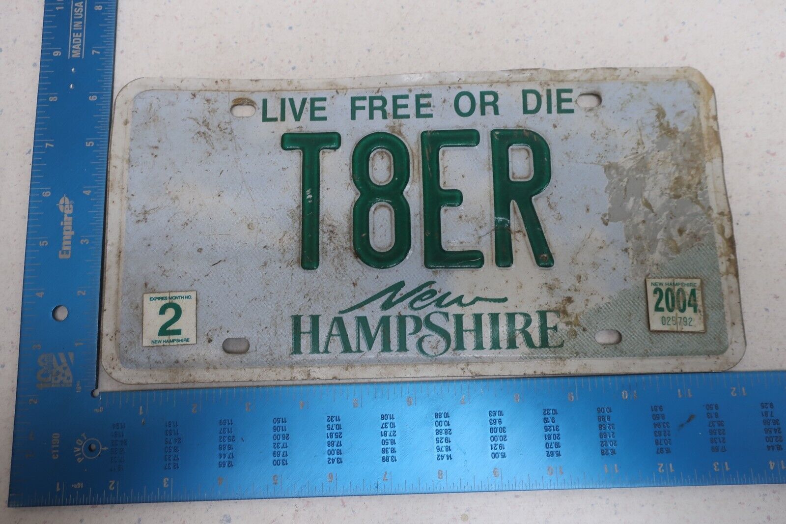 New Hampshire License Plate Tag Vanity 2004 04 NH Tater Comedian T8ER