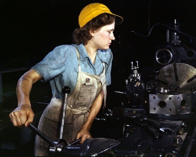 Woman Factory Worker Machinist Supporting War Effort 8x10 WW2 WWII Photo 904