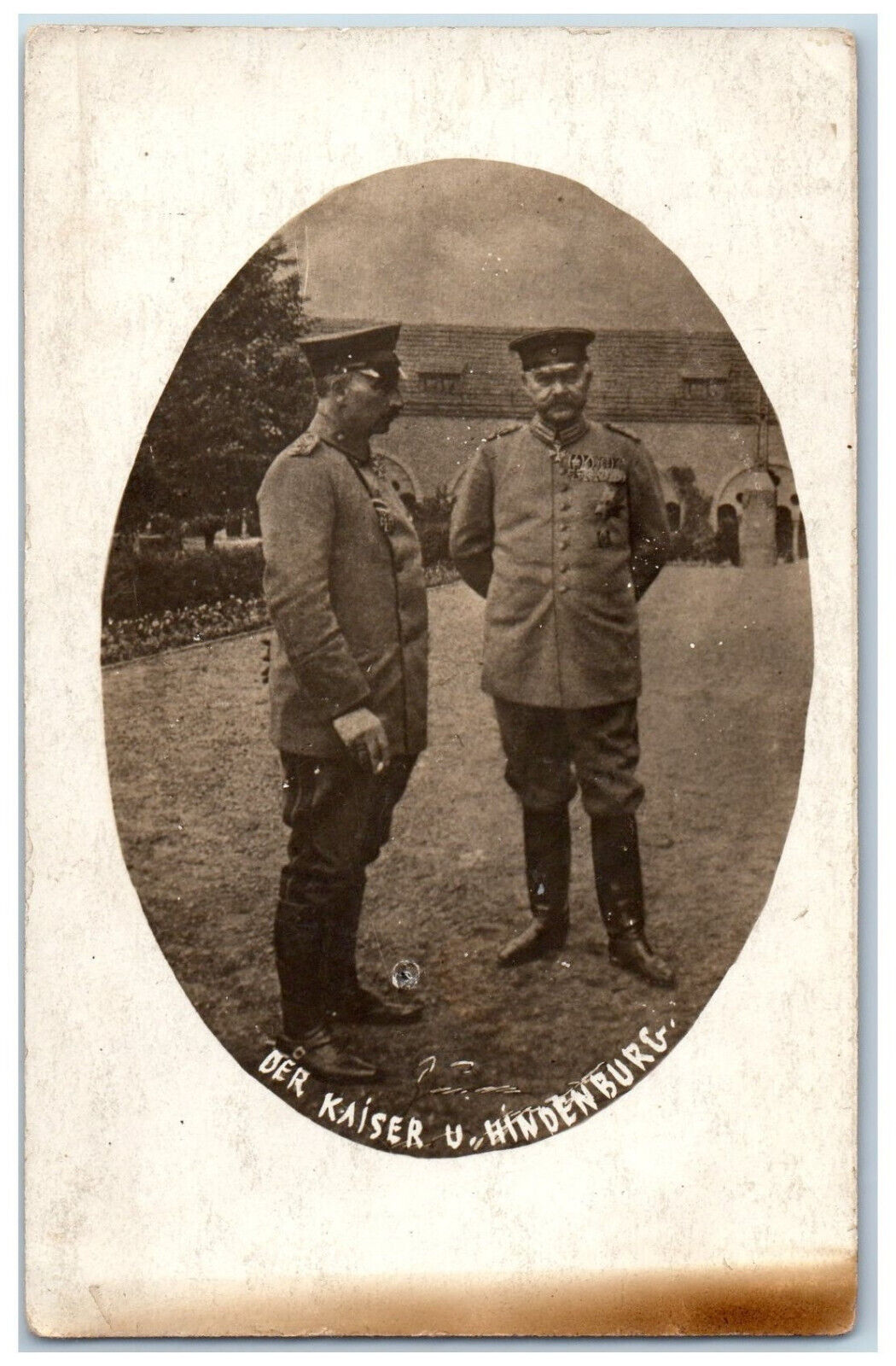 Germany Postcard The Emperor and Hindenburg c1910 Antique Unposted RPPC Photo