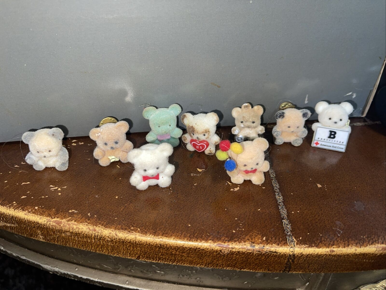 Vintage Mini Flocked Bears Craft Easter Egg Prize Lot (HOME24)