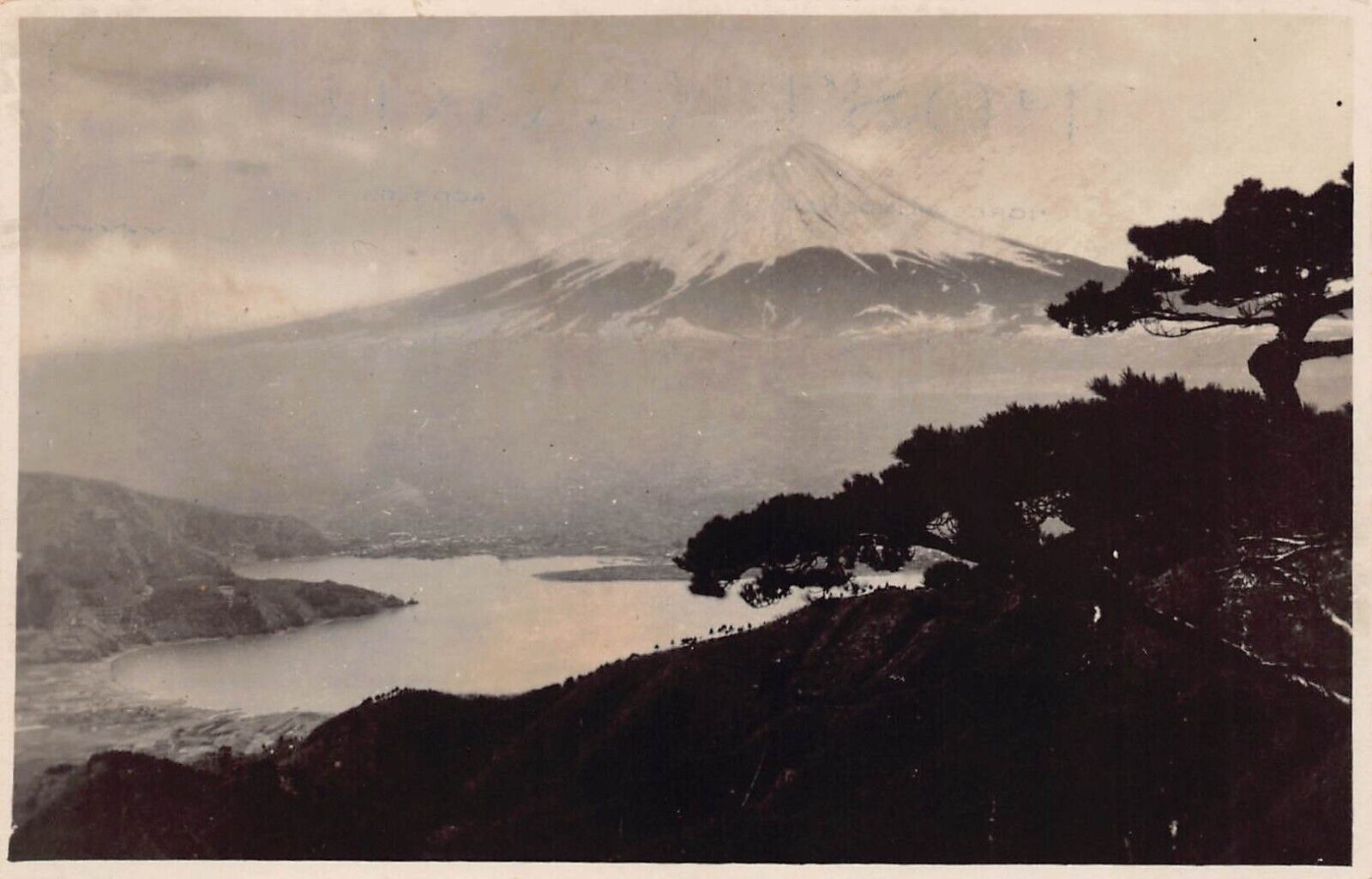 RPPC Mt Fuji Japan island of Honshu Volcano Photo Postcard D7