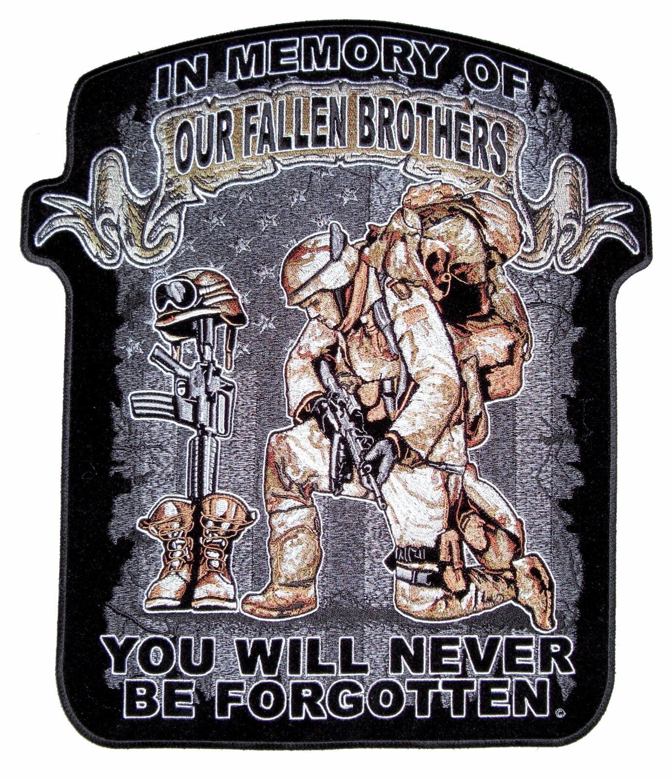 In Memory Of Our Fallen Brothers Patriotic Military Biker Patch Large