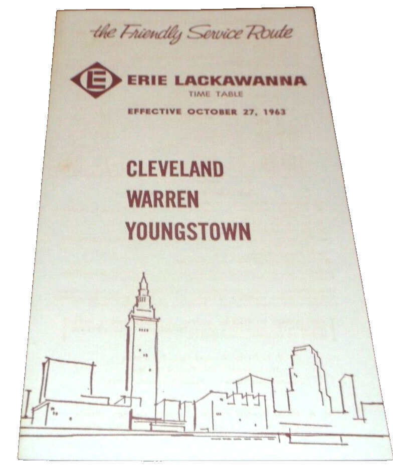 OCTOBER 1963 ERIE LACKAWANNA CLEVELAND WARREN YOUNGSTOWN OHIO PUBLIC TIMETABLE