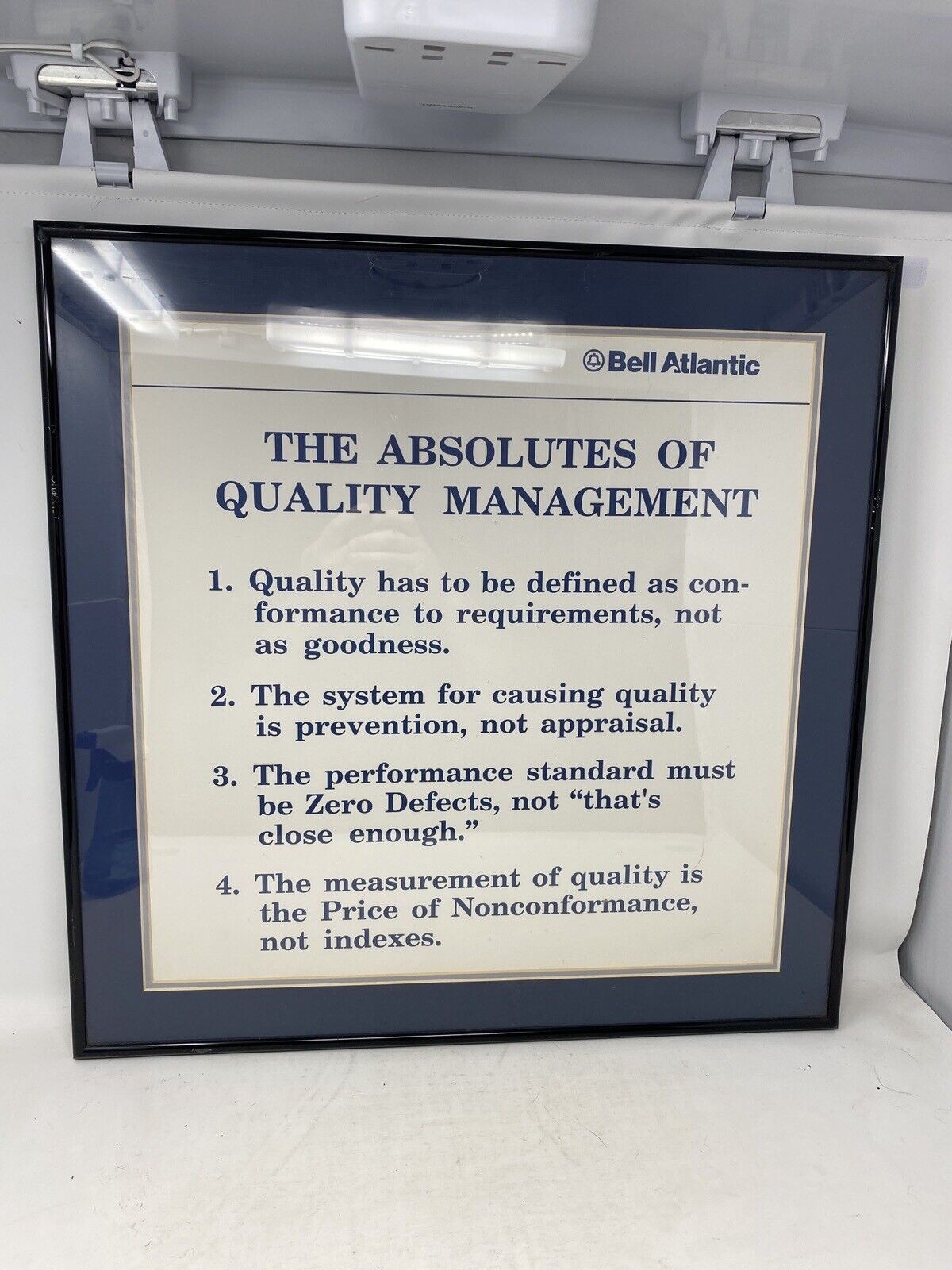 Bell Atlantic Telephone Quality Management Framed Print Blue Border Authentic