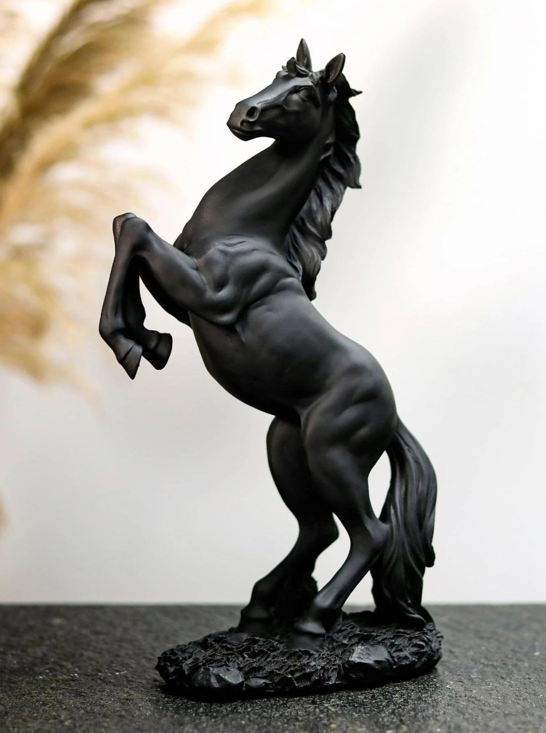 12 inch Vintage Black Horse Statue Decorative Horse Figurine For Home Decoration