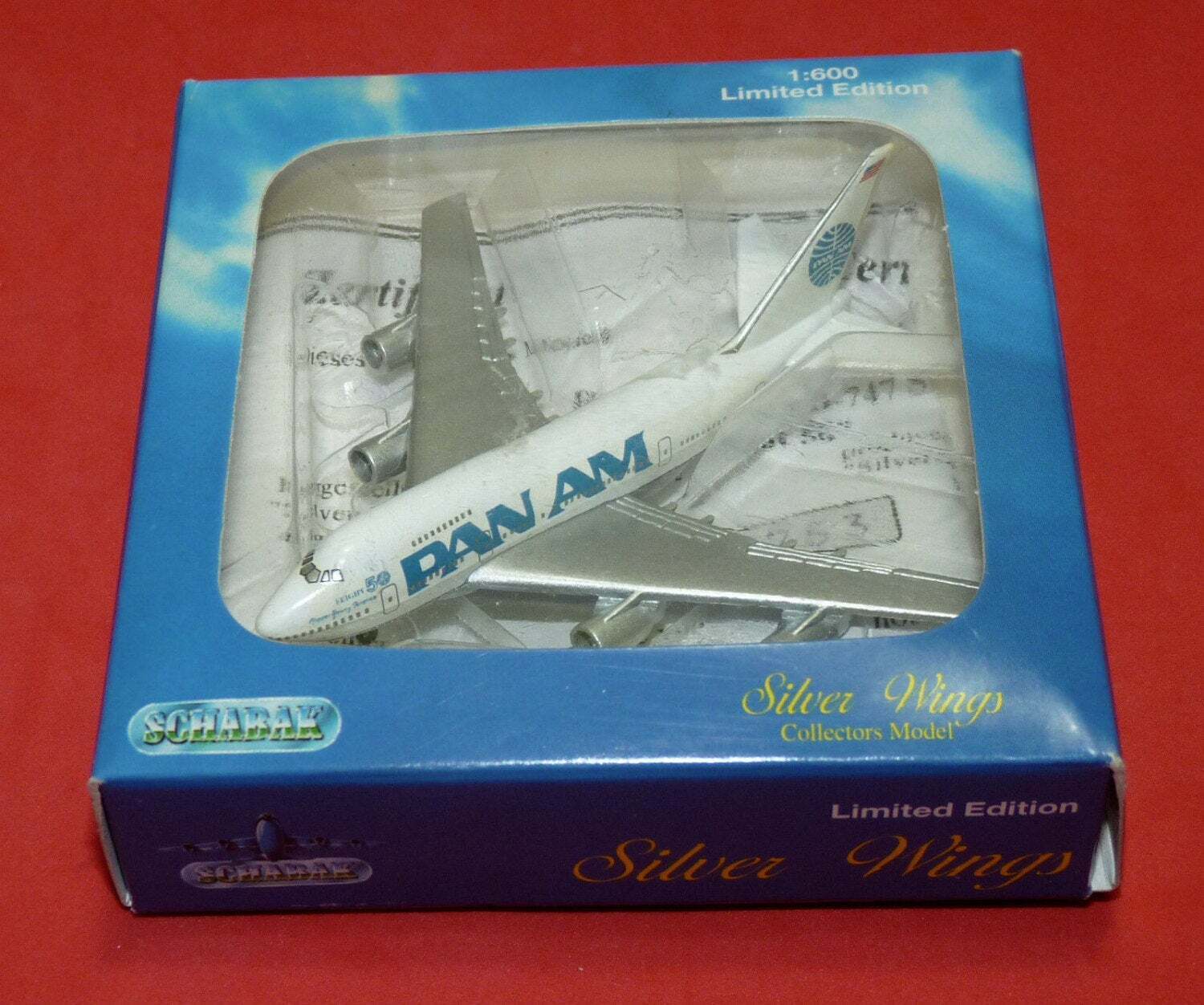 NIB Vintage Pan Am Airlines 747 Aircraft German SCHABAK Die-cast Airplane 1:600
