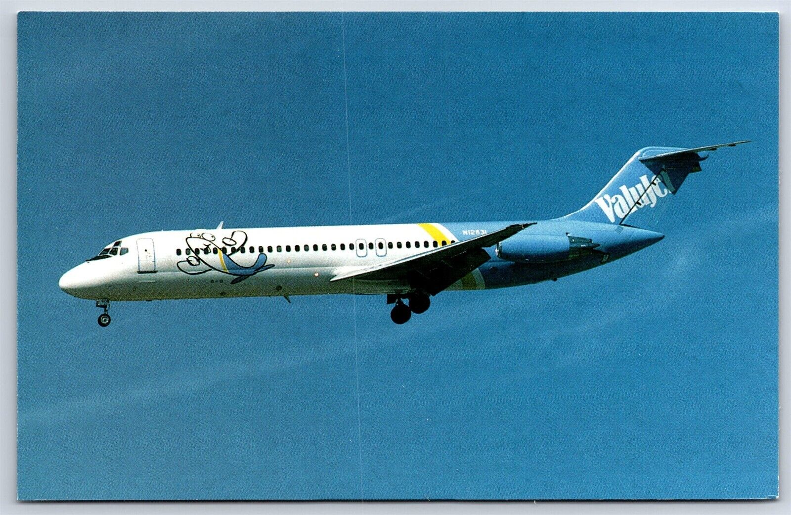 Airplane Postcard Valujet Airlines Douglas DC-9-32 N1283L In Flight DF12