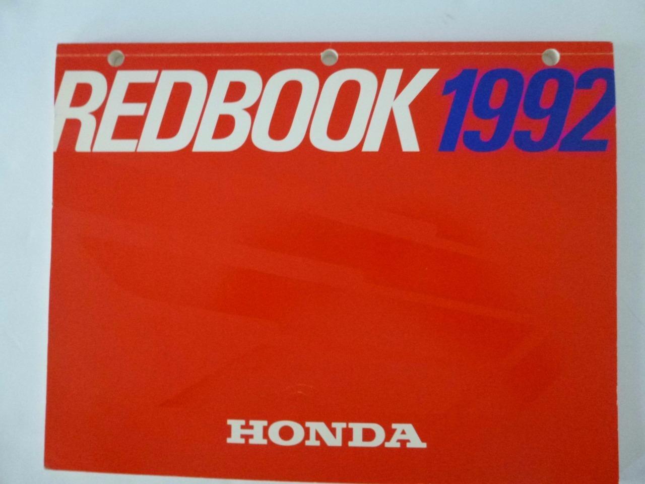 Honda Motors Division Redbook 1992 distributed dealers only Red book color pages