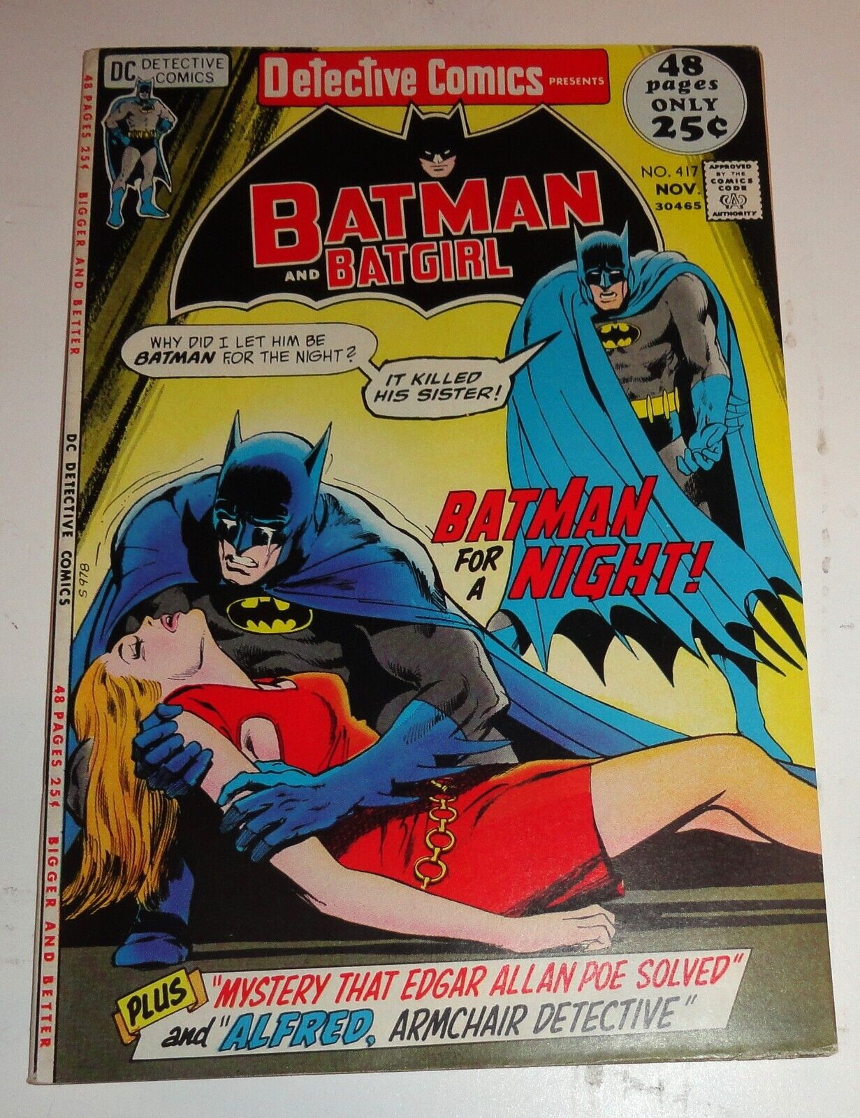 BATMAN DECTIVE COMICS #417 NEAL ADAMS COVER 48 PAGE GIANT NICE 9.0/9.2 1971