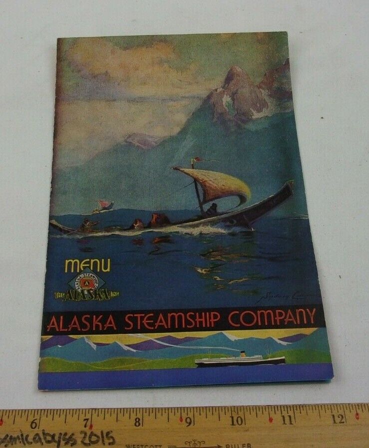 The Alaska Steamship Company 1952 dinner menu cruise ship SS Aleutian VINTAGE