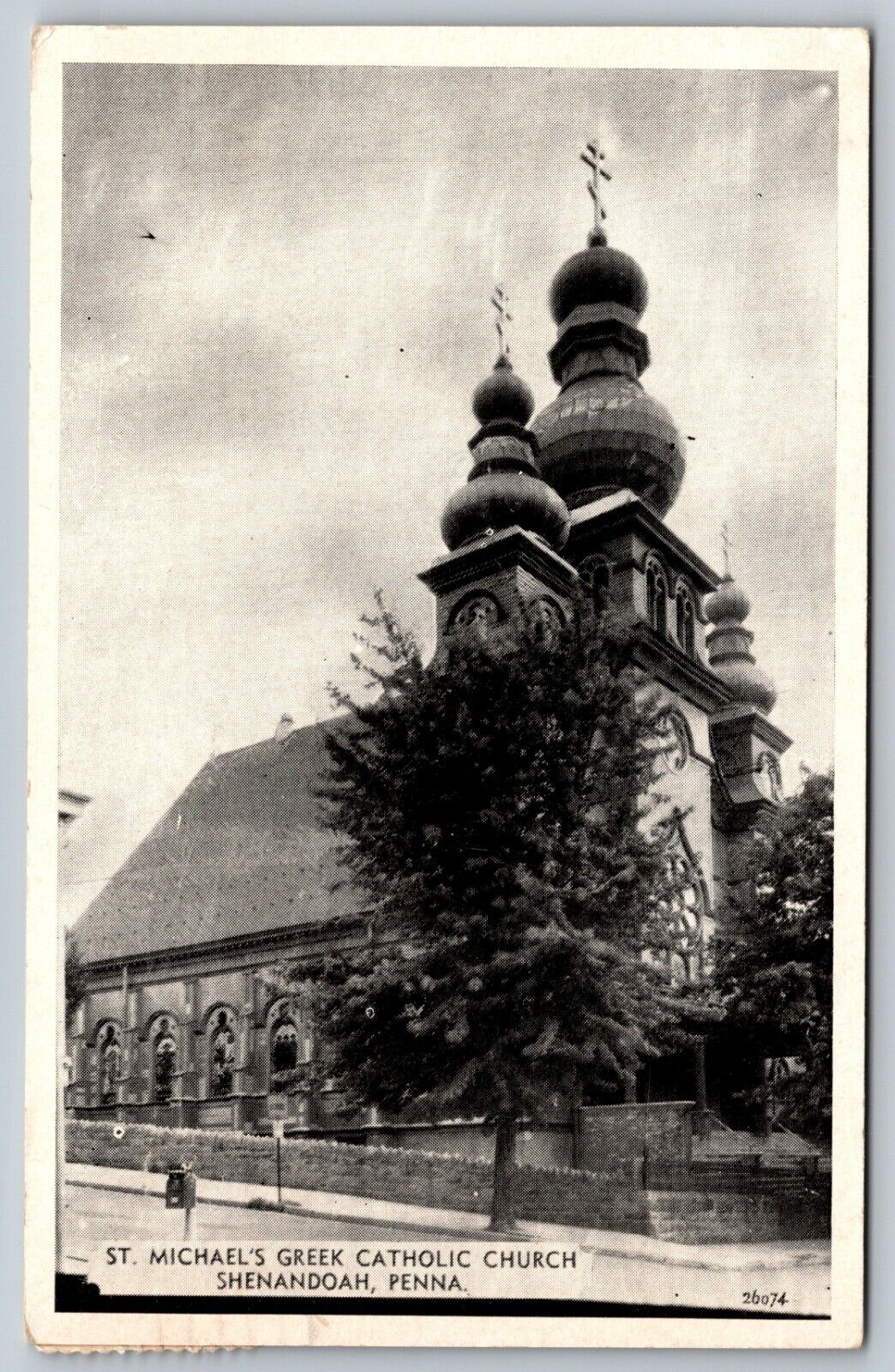 SHENANDOAH PA St. Michael's Greek Catholic Church 1945 vintage Postcard A68