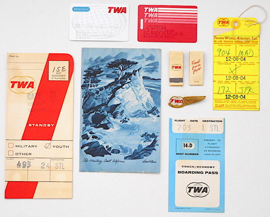 Vintage TWA Trans World Airlines Memorabilia Collectibles Package