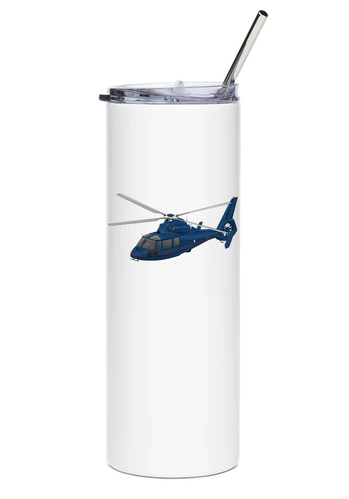 Eurocopter AS365 Dauphin Stainless Steel Water Tumbler with straw - 20oz.