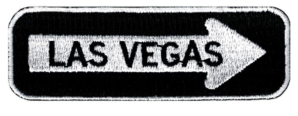 LAS VEGAS ONE-WAY SIGN EMBROIDERED IRON-ON PATCH applique NEVADA SOUVENIR ROAD