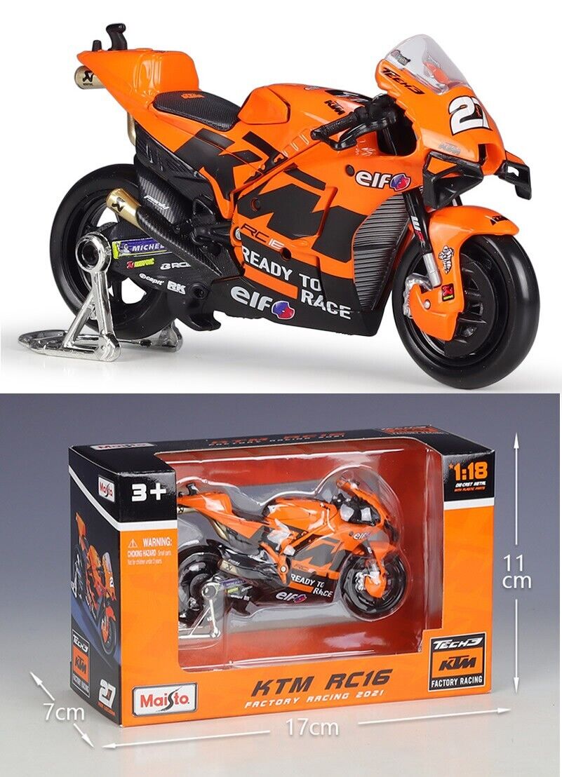MAISTO 1:18 KTM RC16 FACTORY RACING 2021 Team 27# MOTORCYCLE Model Toy Gift NIB