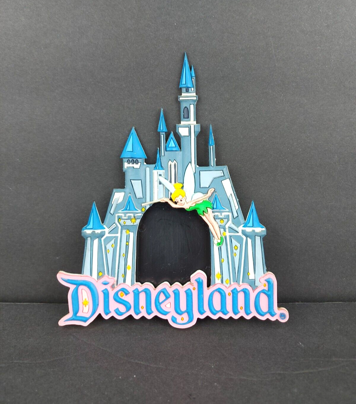 Vintage Walt Disneyland Rubber Cinderella Castle Tinkerbell Magnetic Photo Frame