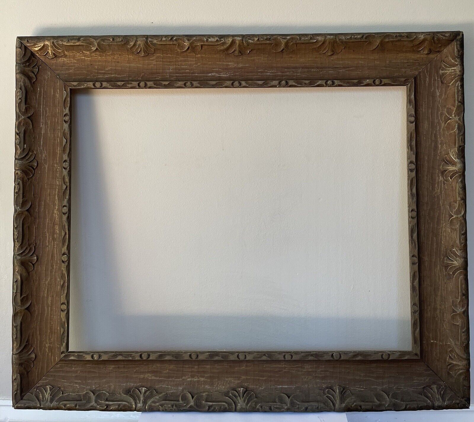 Rare Antique Large Wooden Art Frame Gilded & Ornate 25”Lx20.5”Hx1”W-Brown