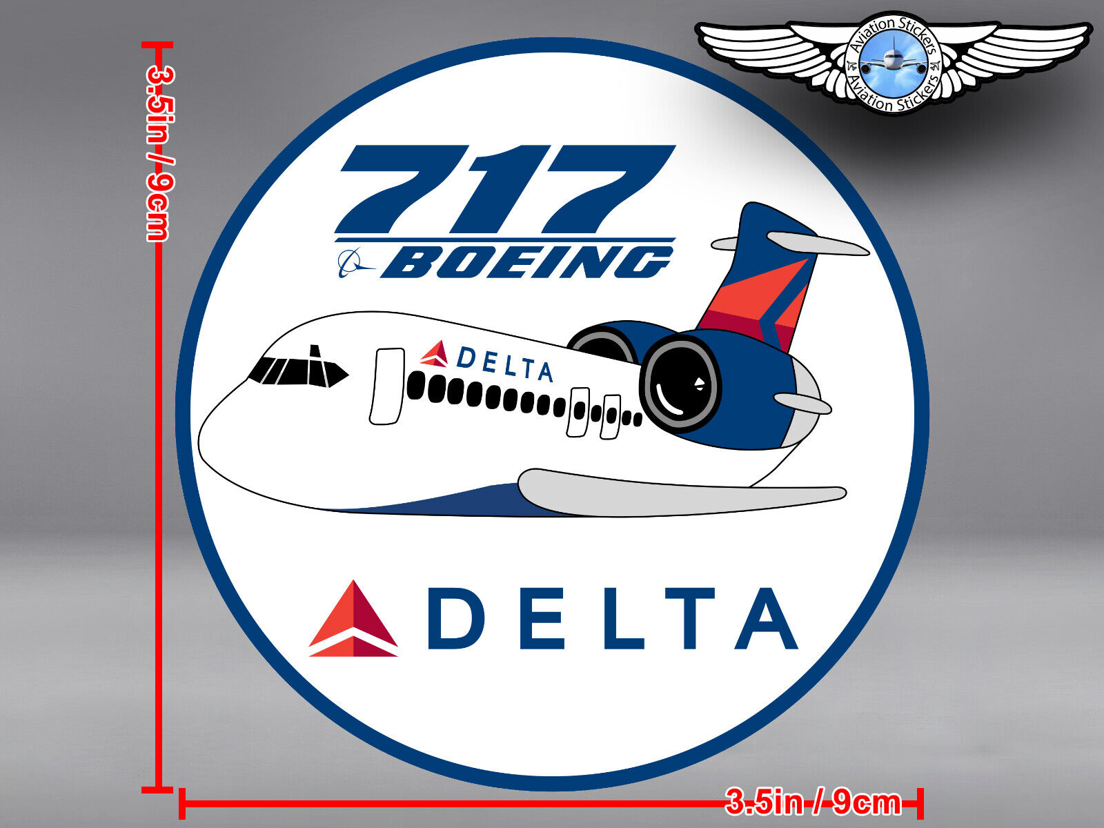 DELTA AIR LINES ROUND PUDGY BOEING B717 B 717 DECAL / STICKER