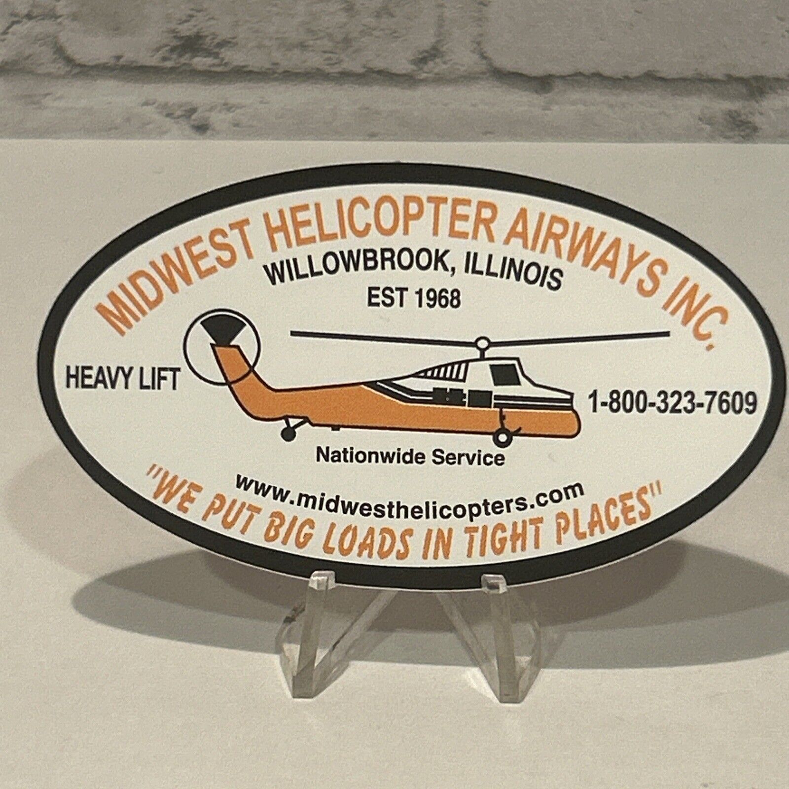 Midwest Helicopter Airways Inc Operating Engineers Hardhat Sticker Hard Hat