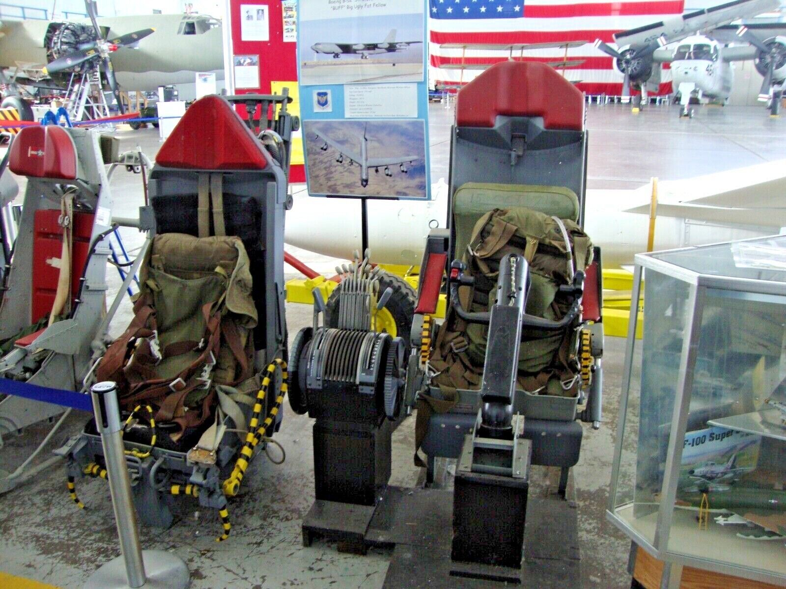 BOEING B-52 EIGHT THROTTLE QUADRANT, STEERING YOKE AND TWO EJECTION SEAT SUITE