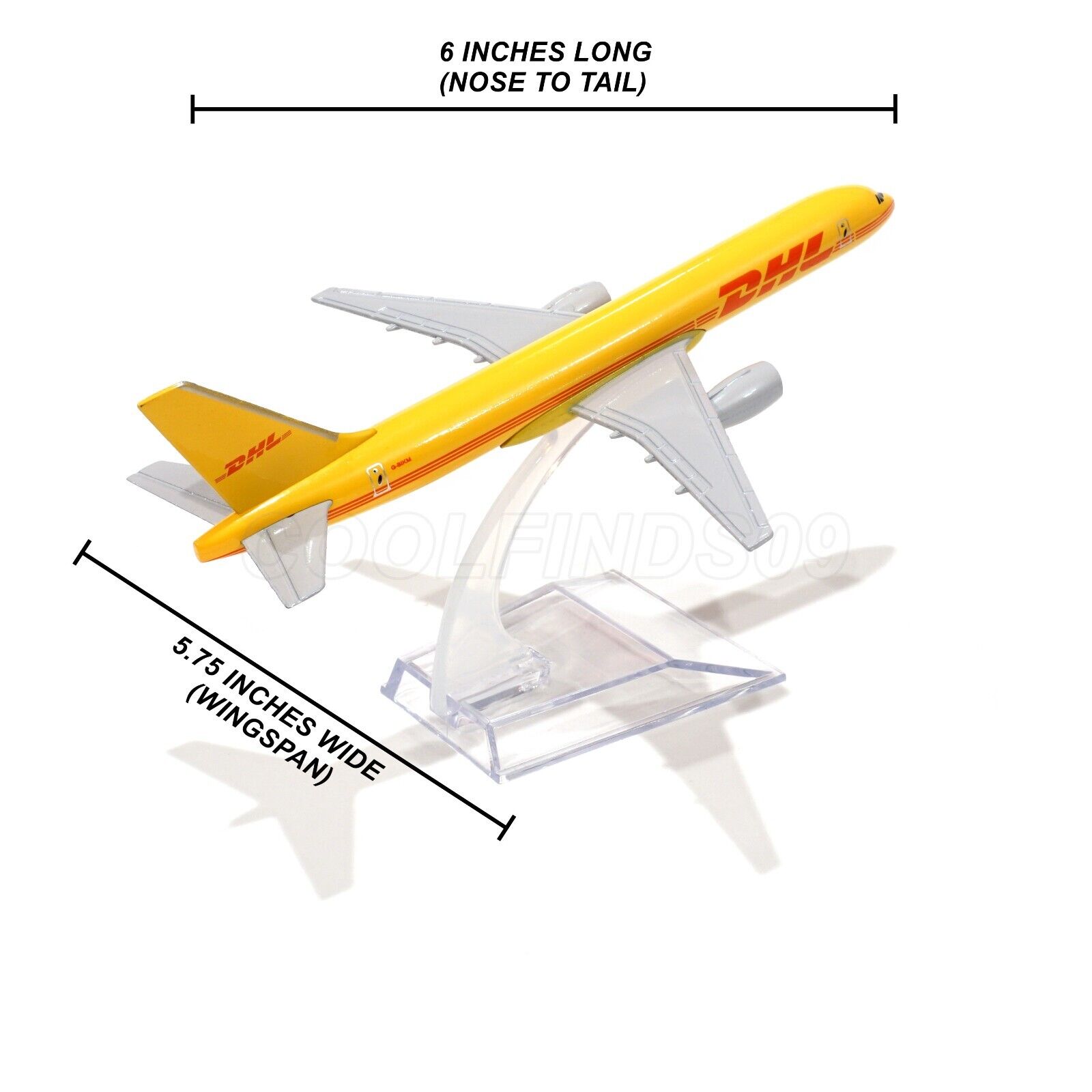 DHL Die-Cast Commerical Model Plane Boeing B757 Kit HPM16-101 with Stand