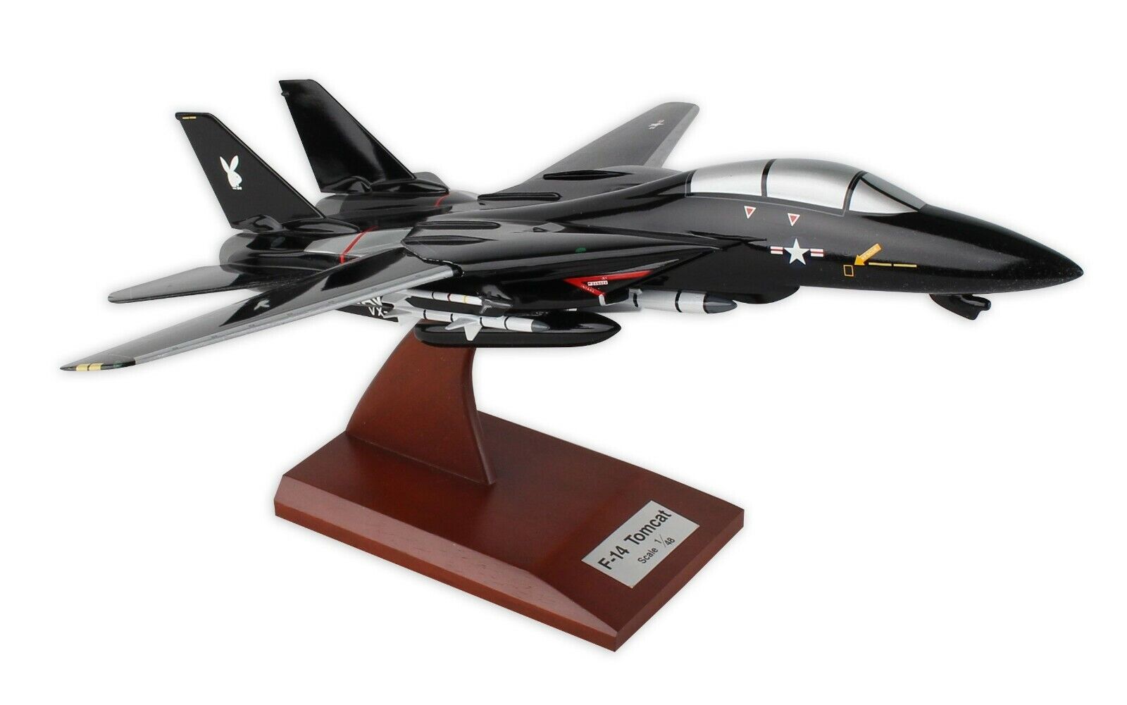US Navy Grumman F-14A Tomcat Black Bunny Desk Top Display 1/48 Model ES Airplane