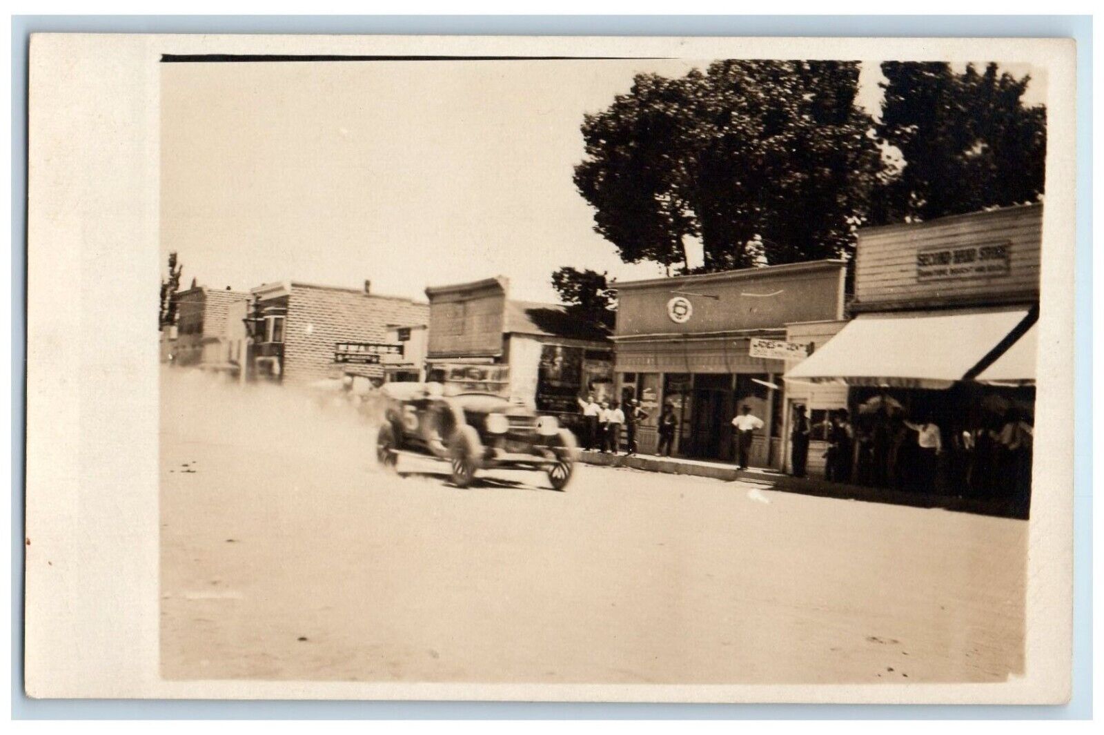 c1910\'s Main Street Race Car Second Hand Store Car RPPC Photo Antique Postcard