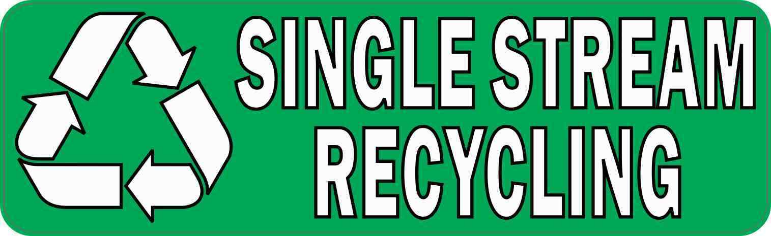 10in x 3in Single Stream Recycling Vinyl Sticker