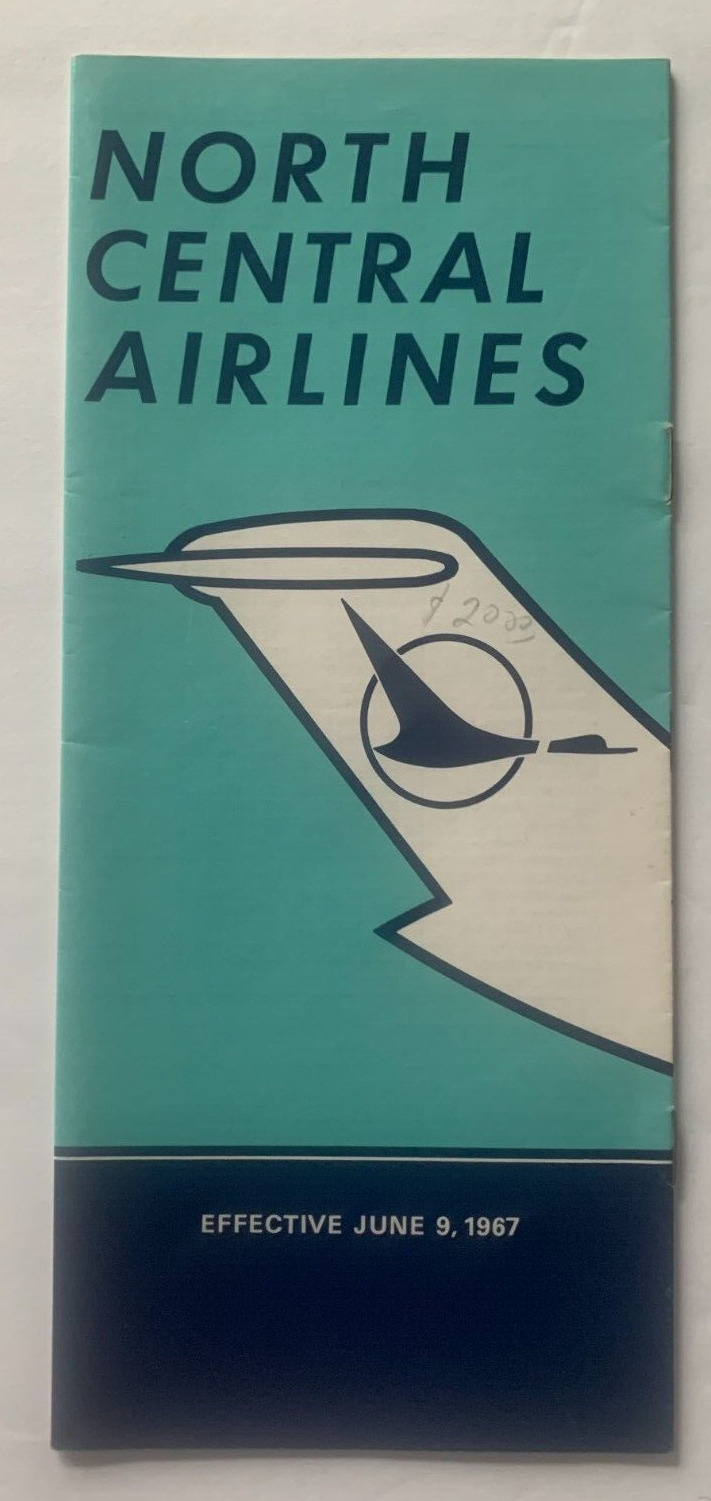 Jun 1967 North Central Airlines Timetable Brochure Convair 580 schedule Chicago