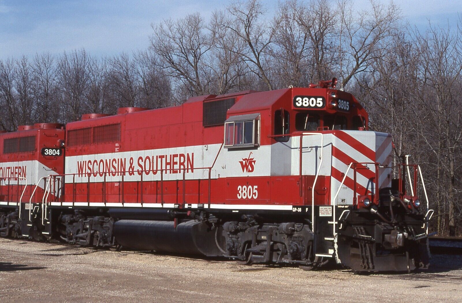 W: Original Slide WSOR Wisconsin & Southern GP38 #3805 - Horicon WI 2006