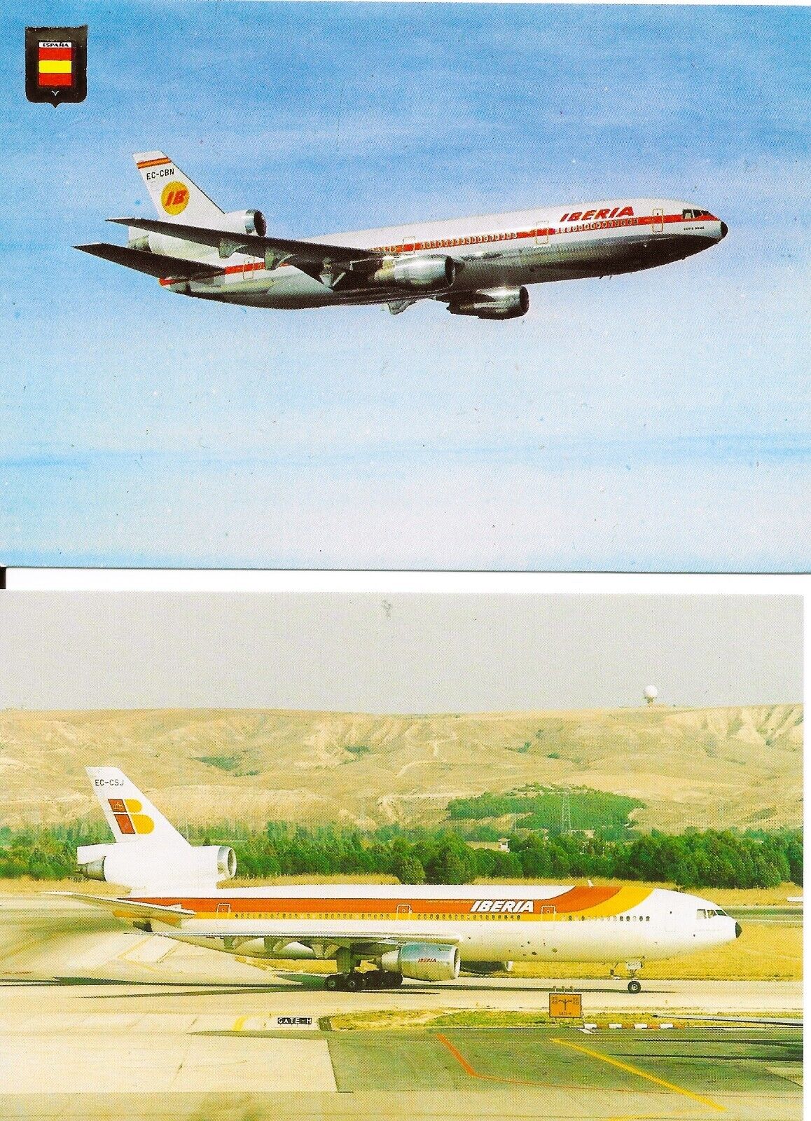 IBERIA Spain 2 McDonnell Douglas DC-10-30 Postcards,