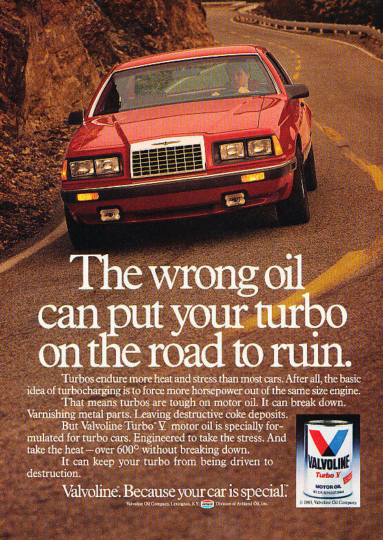 1986 Valvoline Ford Thunderbird - Classic Vintage Advertisement Ad D128