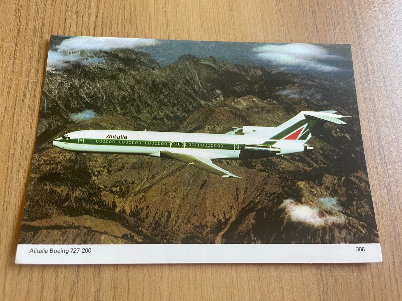 Alitalia Boeing 727-200 aircraft postcard